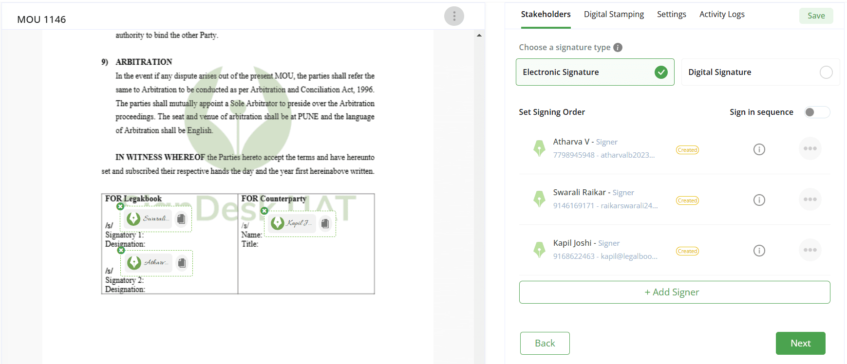 3.Contract E-signing
